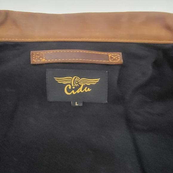 Cidu Vintage Brown Leather Jacket - Picture 2 of 8